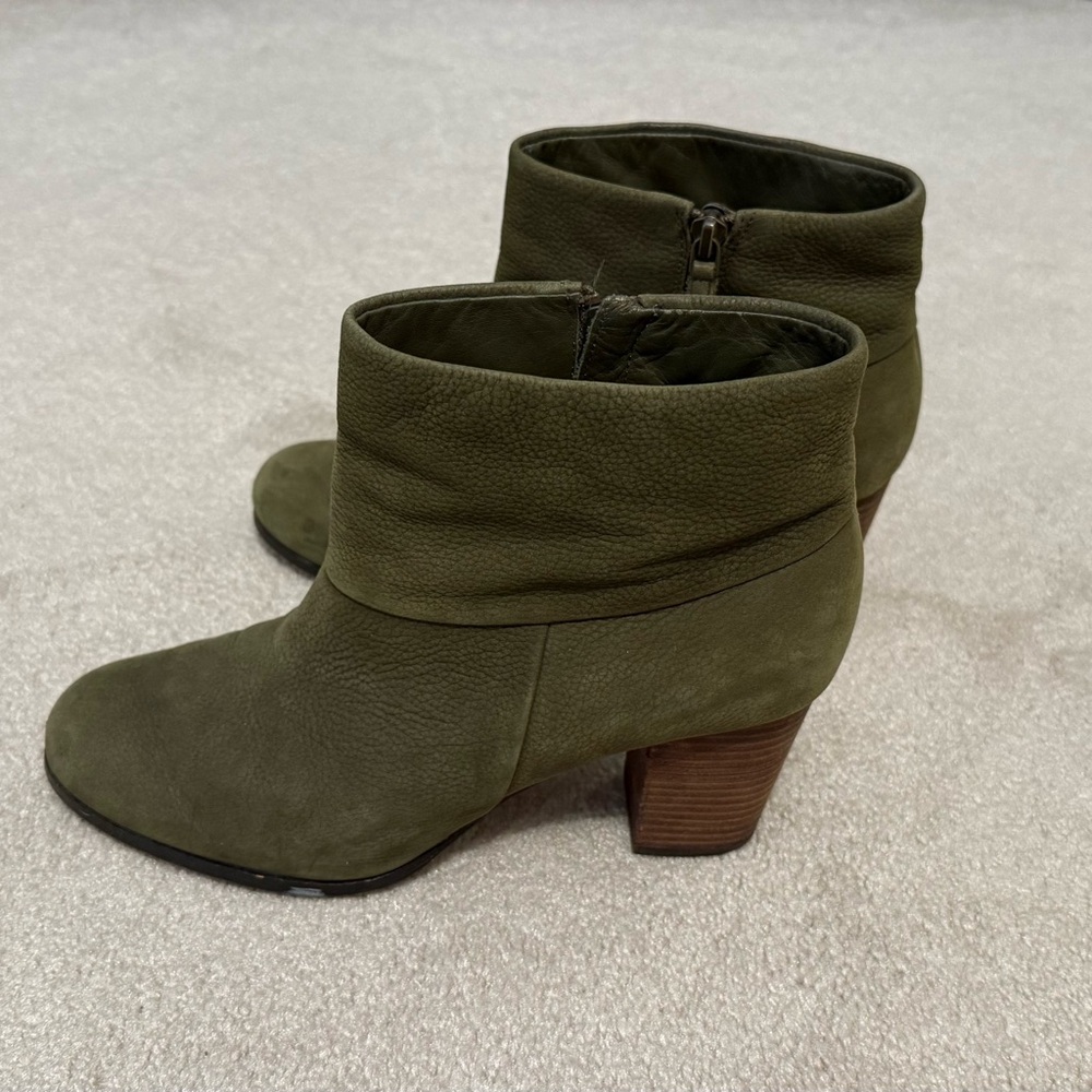 Cole Haan Nike Air Green Ankle Booties with Wooden Block Heel